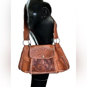 Vintage Tooled Leather Bag